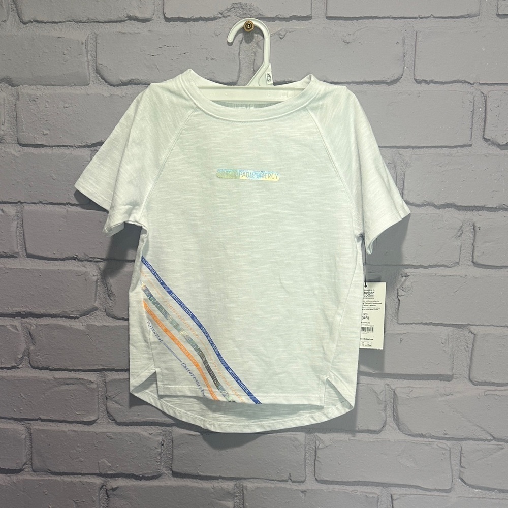 NEW Kids White and Blue Graphic Tee size 4/5